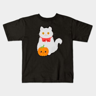 cat and pumpkin Kids T-Shirt